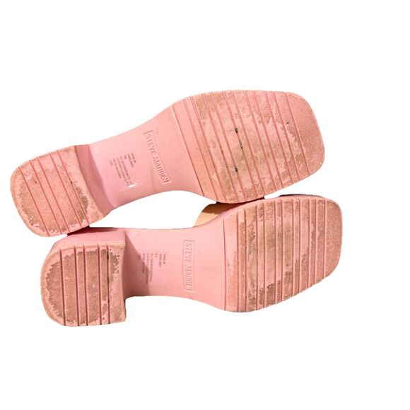 Steve Madden Harlin Women's Size 6 Pink Jelly Block Heels Slip On Sandals - Picture 5 of 5
